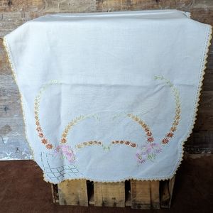 Antique Embroidered Table Runner